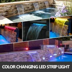 VEVOR Schwalldusche Pool Wasserfall Poolfontäne Led 17,7 X 4,5 X 3,1 Poolbrunnen 1,3 Wasserfontäne 0,87 Dekoration Gartenteich -Geschäft Für Heimwerkzeuge de2FPQSBJPJSWLED45001V22Foriginal img v62Fwaterfall spillway m100 4