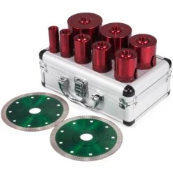 VEVOR Lochsägensatz Diamant Lochsägen-Set Fliesenbohrer Diamantbohrer Bohrkronen Set Für Granit Feinsteinzeug Fliesen M14