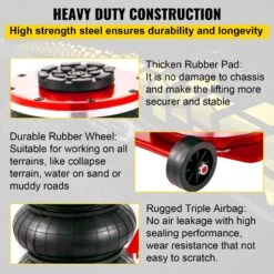 VEVOR 6600 Pfund Pneumatischer Wagenheber, Luftheber Aufblasbarer, 3T Wagenheber Luftkissenheber, Ladekapazität Luftkissen Einstellbar Rot Für Familienautos Minivans -Geschäft Für Heimwerkzeuge de2FQNQJD6600LBSHSDDJV02Foriginal img v82Fair bag jack f3