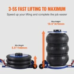 VEVOR Pneumatischer Wagenheber Triple Bag Air Jack 5 T, Dreifachbeutel Luftheber 140-470 Mm Hubhöhe Sack Luftwagenheber, 5 Minuten Hub Luftheber Wagenheberheber Wagenheber Einstellbar Rot -Geschäft Für Heimwerkzeuge de2FQNQJDDBSZB5T64PKJV02Foriginal img v22Fair jack f2