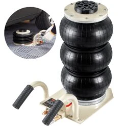 VEVOR Pneumatischer Tragbarer Wagenheber Triple Bag Air Jack 6 T, Dreifachbeutel Luftheber 140-450 Mm Hubhöhe Sack Luftwagenheber, 5 Minuten Hub Luftheber Wagenheberheber Wagenheber Mit Kurzem Griff