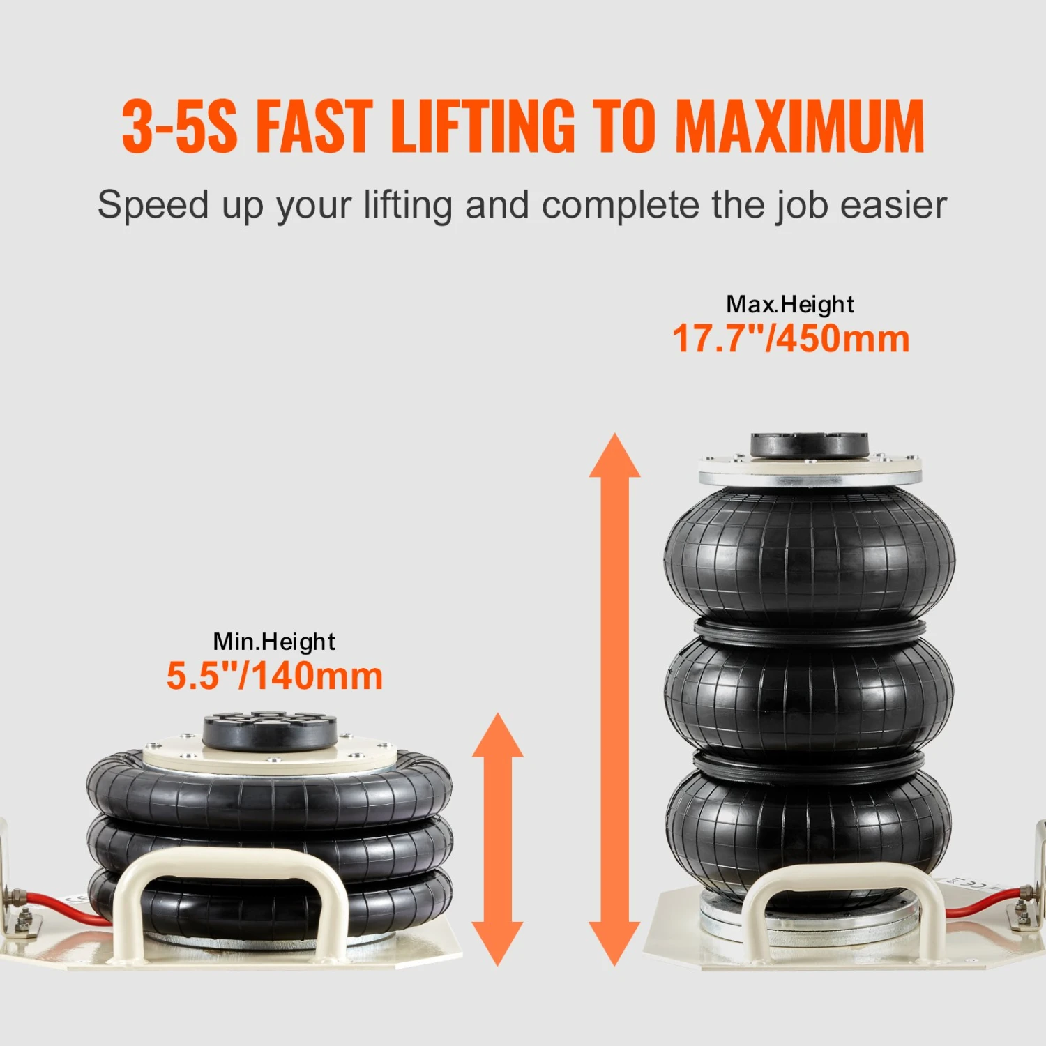 VEVOR Pneumatischer Wagenheber Air Jack 3 T, Weiß Dreifachbeutel Luftheber 140-450 Mm Hubhöhe Sack Luftwagenheber, 5 Minuten Hub Luftheber Wagenheberheber Wagenheber Für SUV, Lkw, Bus Usw. 5 VEVOR Pneumatischer Wagenheber Air Jack 3 T, Weiß Dreifachbeutel Luftheber 140-450 Mm Hubhöhe Sack Luftwagenheber, 5 Minuten Hub Luftheber Wagenheberheber Wagenheber Für SUV, Lkw, Bus Usw. – Bild 3