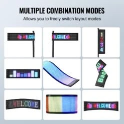 VEVOR Programmierbares LED-Schild, P5 Vollfarb-LED-Scrolling-Panel, DIY-Anzeigetafel Mit Benutzerdefiniertem Textanimationsmuster, Bluetooth-App-Steuerung, Nachrichten-Ladenschild 38 X 10 Cm -Geschäft Für Heimwerkzeuge de2FRXGDBZP15X4IIW68FV92Foriginal img v22Fscrolling led sign f5