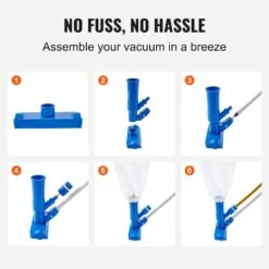 VEVOR Poolsauger Staubsauger, 6-teiliger Poolsauger Bodensauger 1425 Mm Zusammengebaut Mit Teleskopstange, Pool Reinigung Bodensauger, Pool Sauger Boden, Pool Bodenreiniger, Sauger Für Pool -Geschäft Für Heimwerkzeuge de2FSC185CM6144CM70GOV02Foriginal img v22Fpool vacuum cleaner f5