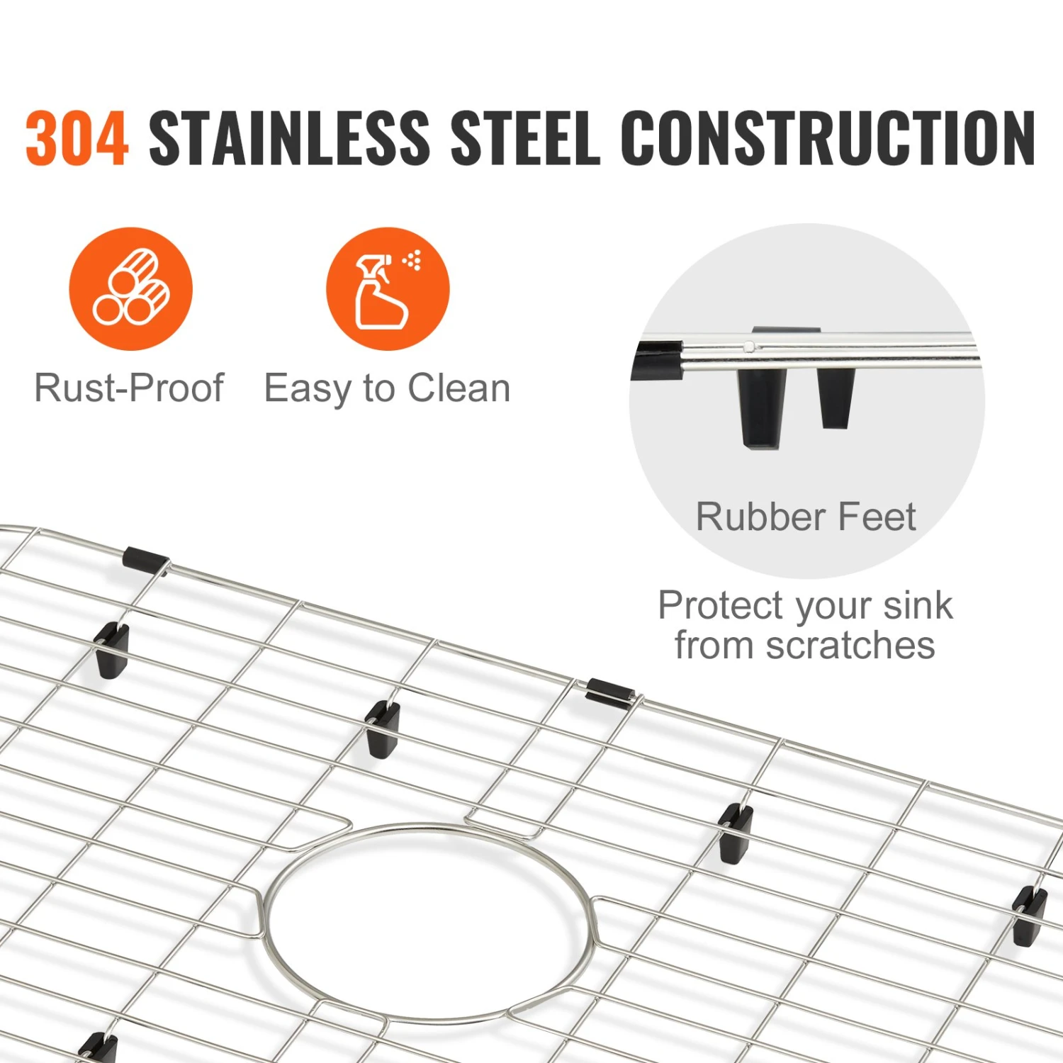 VEVOR Spülbeckenschutz Küchenspüle 660 X 356 X 25,4 Mm Edelstahl Abtropfgitter Spülbeckenmatte, Spülbeckengitter Schutz Der Abflussleistung Von Waschbecken, Töpfe, Pfannen, Teller, Besteck Usw. 7 VEVOR Spülbeckenschutz Küchenspüle 660 X 356 X 25,4 Mm Edelstahl Abtropfgitter Spülbeckenmatte, Spülbeckengitter Schutz Der Abflussleistung Von Waschbecken, Töpfe, Pfannen, Teller, Besteck Usw. – Bild 5