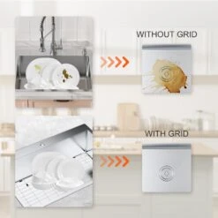 VEVOR Spülbeckenschutz Küchenspüle 660 X 356 X 25,4 Mm Edelstahl Abtropfgitter Spülbeckenmatte, Spülbeckengitter Schutz Der Abflussleistung Von Waschbecken, Töpfe, Pfannen, Teller, Besteck Usw. 15 VEVOR Spülbeckenschutz Küchenspüle 660 X 356 X 25,4 Mm Edelstahl Abtropfgitter Spülbeckenmatte, Spülbeckengitter Schutz Der Abflussleistung Von Waschbecken, Töpfe, Pfannen, Teller, Besteck Usw. -Geschäft Für Heimwerkzeuge de2FSCBHDJ12614INPC45V02Foriginal img v62Fsink protector f6