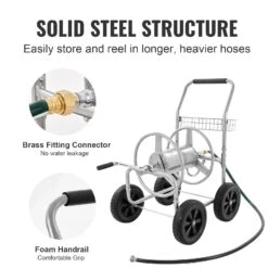 VEVOR Schlauchtrommelwagen 250ft. Robuste Gartenwasserbepflanzung Mit Korb -Geschäft Für Heimwerkzeuge de2FSGJPC4GG250F34JV2V02Foriginal img v12Fhose reel cart f2