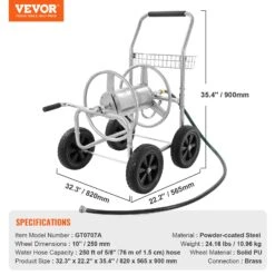 VEVOR Schlauchtrommelwagen 250ft. Robuste Gartenwasserbepflanzung Mit Korb -Geschäft Für Heimwerkzeuge de2FSGJPC4GG250F34JV2V02Foriginal img v12Fhose reel cart f6