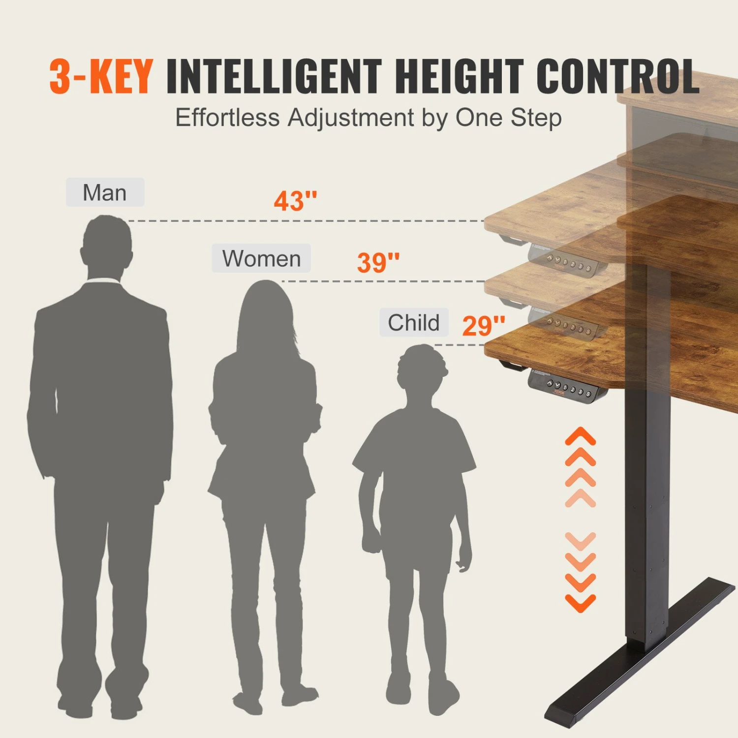 VEVOR Höhenverstellbarer Stehschreibtisch 47,2 X 23,6 Zoll Dual-Monitor-Riser-Workstation 7 VEVOR Höhenverstellbarer Stehschreibtisch 47,2 X 23,6 Zoll Dual-Monitor-Riser-Workstation – Bild 5