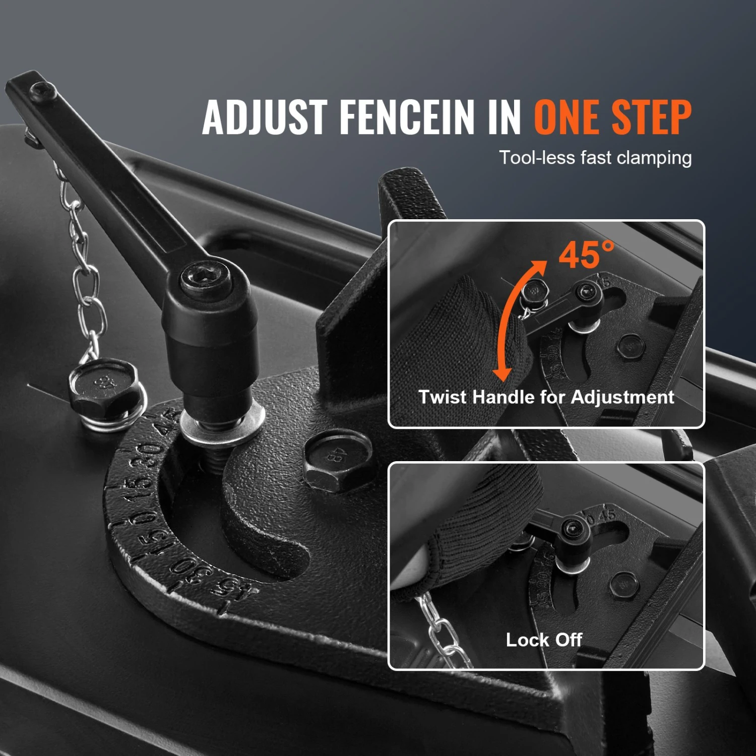 VEVOR Abrasiv-Kappsäge 35,5 Cm Gehrungs-Kappsäge Metall 45°-Winkelschnitte 7 VEVOR Abrasiv-Kappsäge 35,5 Cm Gehrungs-Kappsäge Metall 45°-Winkelschnitte – Bild 5