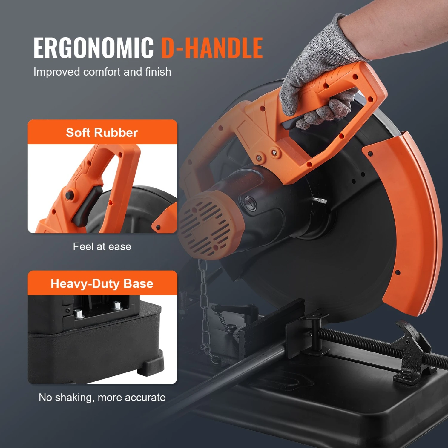 VEVOR Abrasiv-Kappsäge 35,5 Cm Gehrungs-Kappsäge Metall 45°-Winkelschnitte 8 VEVOR Abrasiv-Kappsäge 35,5 Cm Gehrungs-Kappsäge Metall 45°-Winkelschnitte – Bild 6