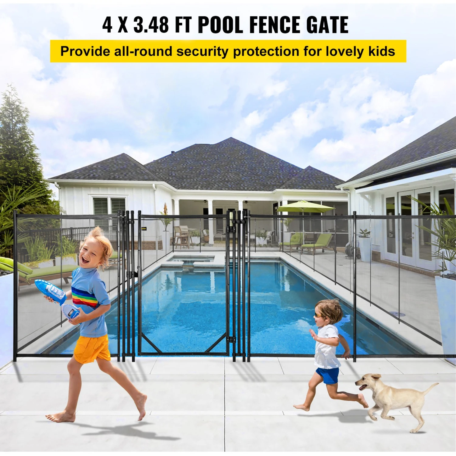 VEVOR Pool Zaun 122 X 76 Cm Zaun Für Schwimmbad 340 G/m2 Teslin Gitterstoff Poolzaun Kindersicher Mit Aluminiumfußrohr Pool Sicherheitsbarrieren 4 VEVOR Pool Zaun 122 X 76 Cm Zaun Für Schwimmbad 340 G/m2 Teslin Gitterstoff Poolzaun Kindersicher Mit Aluminiumfußrohr Pool Sicherheitsbarrieren – Bild 2