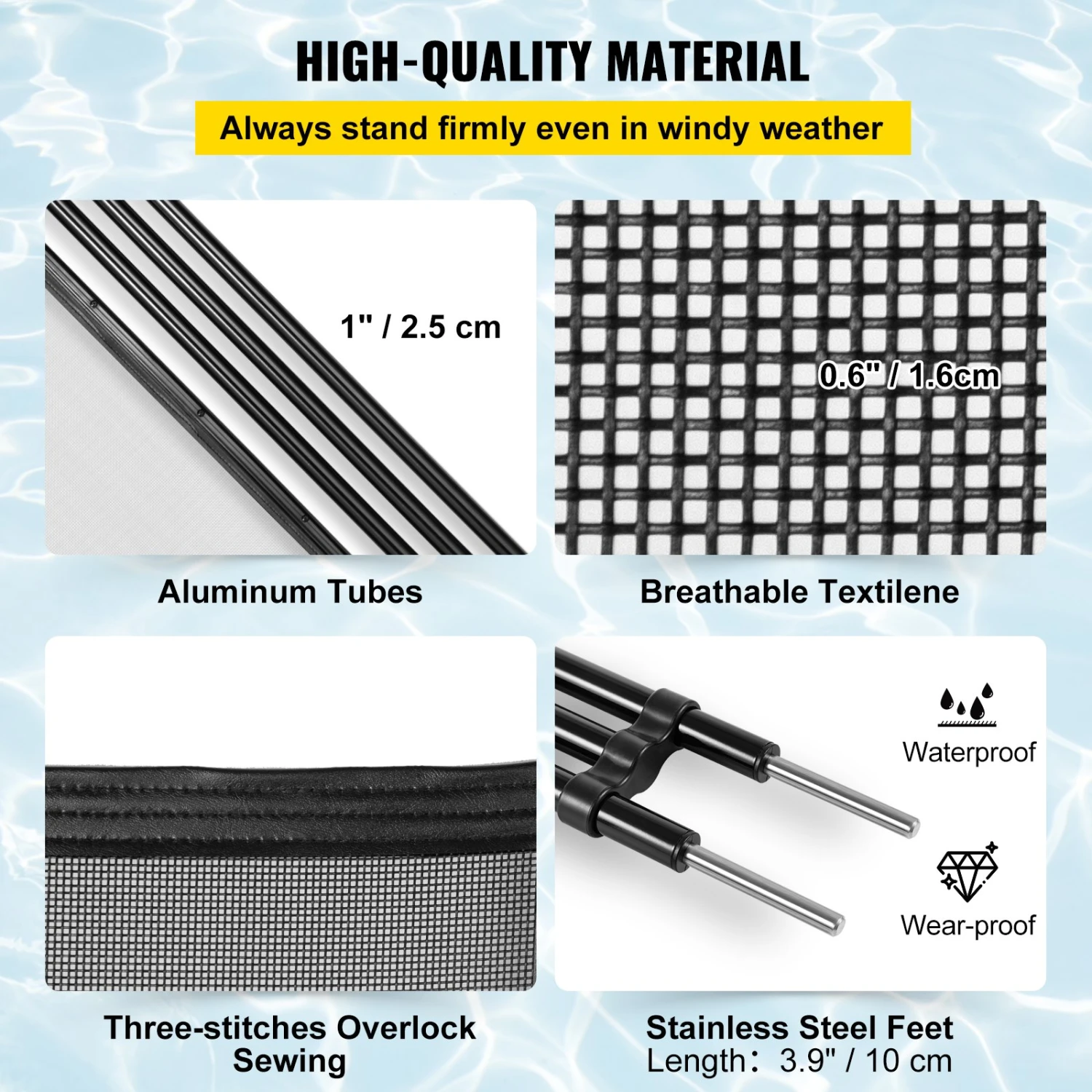 VEVOR Pool Zaun 122 X 76 Cm Zaun Für Schwimmbad 340 G/m2 Teslin Gitterstoff Poolzaun Kindersicher Mit Aluminiumfußrohr Pool Sicherheitsbarrieren 5 VEVOR Pool Zaun 122 X 76 Cm Zaun Für Schwimmbad 340 G/m2 Teslin Gitterstoff Poolzaun Kindersicher Mit Aluminiumfußrohr Pool Sicherheitsbarrieren – Bild 3