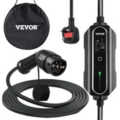 VEVOR EV Ladegerät 13 A EV Ladekabel Für EU Standard, 10 M Ladestation Für Elektroauto 2 Pin Schuko Stecker, 3 KW Elektrofahrzeug, 250 V IP54-Anschluss Mit LCD Digitalbildschirm & CE Zertifizierung