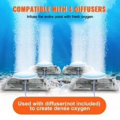 VEVOR Teichbelüfter, 550 W Leistung, 5,2 CFM Für Bis Zu 3 Acre 15 M See, Teichbelüftungsset Inkl. Kompressor & Timer & Ventile, Luftkompressor Für Sauerstoffzirkulation In Tiefem Wasser Für Teich See -Geschäft Für Heimwerkzeuge de2FSXPQJYW370W47QY9EV22Foriginal img v12Fpond aerator f4