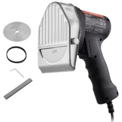 VEVOR Elektrisches Schawarma-Messer, 80 W, Türkisches Kebab-Messer, Kommerzieller Gyro-Schneider Aus Edelstahl, Döner-Kebab-Fleischschneider Mit 2 Klingen, 100 Mm Klingendurchmesser