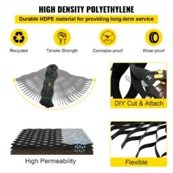 VEVOR Geogitter 8,2x1,2m Abmessungen Der Einheit (LxB) Rasengitter HDPE-Material Kiesgitter 10m² Abdeckfläche Kieswabe 5,1cm Tiefe Wabengitter Kiesmatte Bodengitter Bodenverstärkung -Geschäft Für Heimwerkzeuge de2FTGG27X4FTX2INYHLDV02Foriginal img v12Fground grid f3