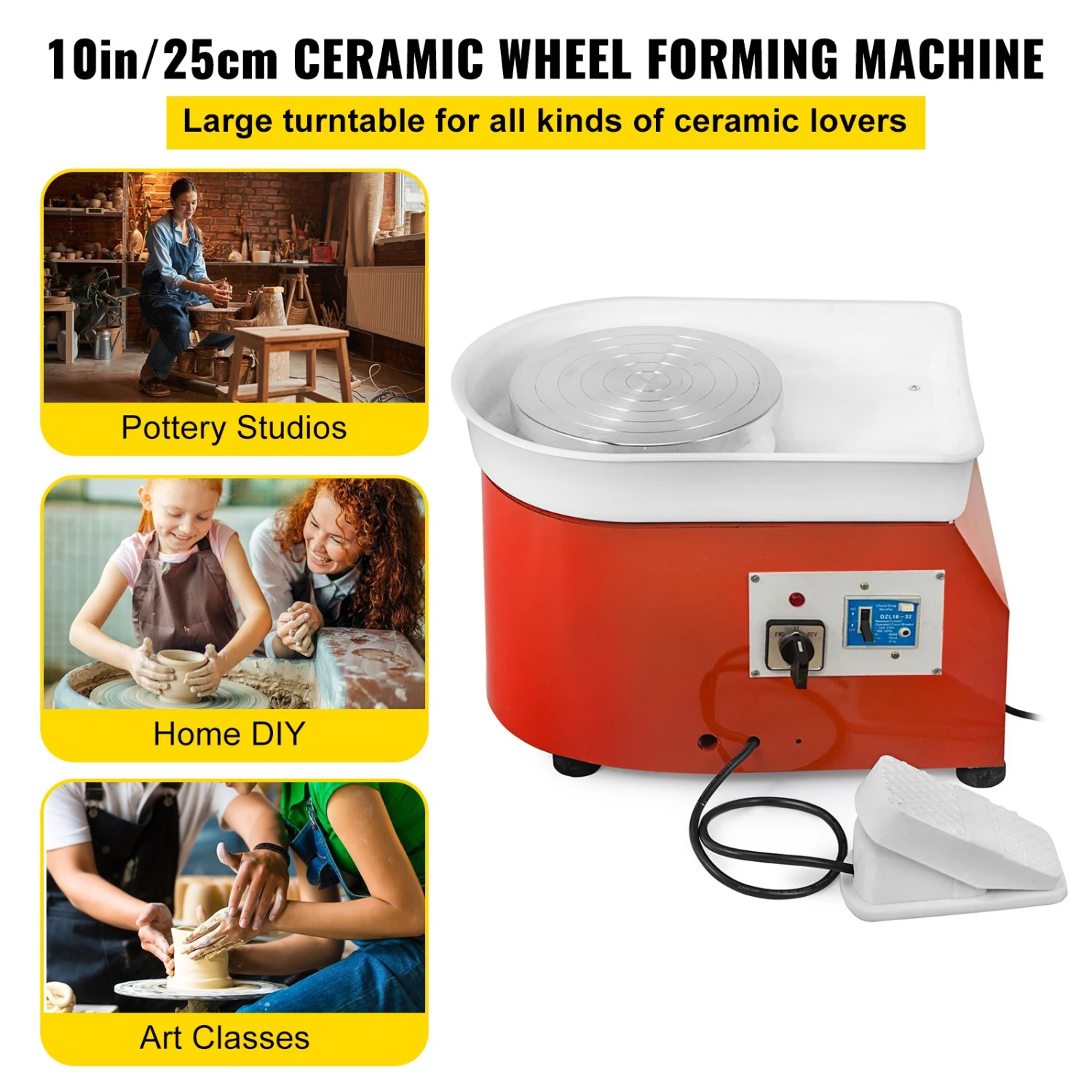 VEVOR Electric Pottery Wheel Ceramic Machine 25cm Keramik Radmaschine 280W Ceramic Wheel Machine Radmaschine DIY Verstellbare Füße Mit Sculpting Set 4 VEVOR Electric Pottery Wheel Ceramic Machine 25cm Keramik Radmaschine 280W Ceramic Wheel Machine Radmaschine DIY Verstellbare Füße Mit Sculpting Set – Bild 2