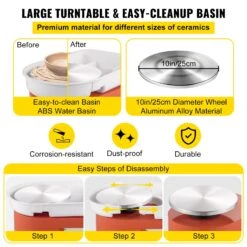 VEVOR Electric Pottery Wheel Ceramic Machine 25cm Keramik Radmaschine 280W Ceramic Wheel Machine Radmaschine DIY Verstellbare Füße Mit Sculpting Set 10 VEVOR Electric Pottery Wheel Ceramic Machine 25cm Keramik Radmaschine 280W Ceramic Wheel Machine Radmaschine DIY Verstellbare Füße Mit Sculpting Set -Geschäft Für Heimwerkzeuge de2FTYLPJJTTSJXPTJ001V22Foriginal img v72Fpottery wheel f2