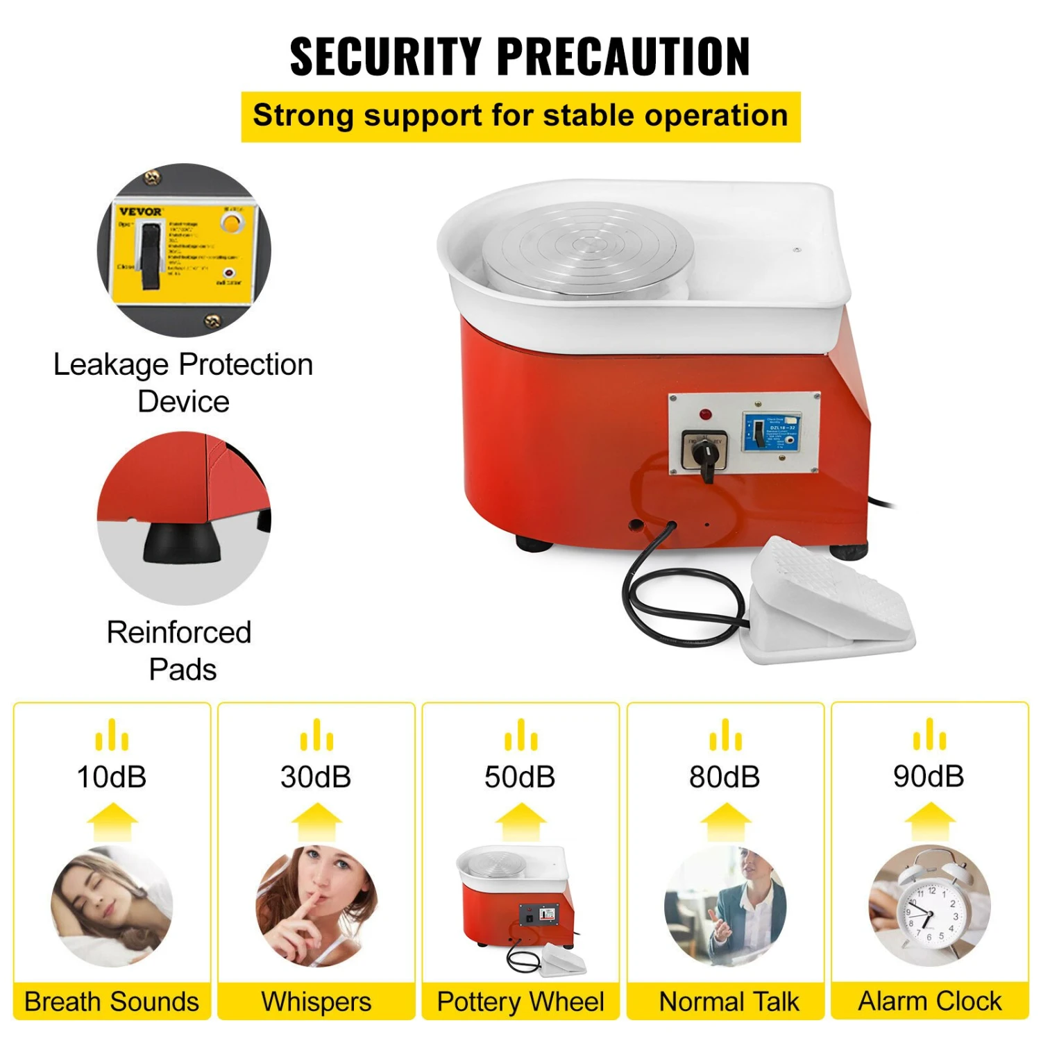 VEVOR Electric Pottery Wheel Ceramic Machine 25cm Keramik Radmaschine 280W Ceramic Wheel Machine Radmaschine DIY Verstellbare Füße Mit Sculpting Set 7 VEVOR Electric Pottery Wheel Ceramic Machine 25cm Keramik Radmaschine 280W Ceramic Wheel Machine Radmaschine DIY Verstellbare Füße Mit Sculpting Set – Bild 5