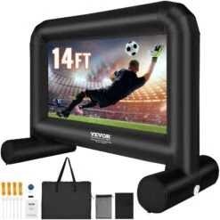VEVOR Aufblasbare Projektion Beamer Leinwand Aus PVC 215,9 Cm 1080P, 4K, 3D, HDR Outdoor Indoor Tragbare Projektor Screen Filmleinwand 16: 9 Für Heimkino, Garten, Camping, Freizeitveranstaltungen Usw.