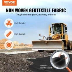 VEVOR Non-Woven Geotextile Fabric 15x20FT 4OZ Ground Cover Weed Control Fabric -Geschäft Für Heimwerkzeuge de2FWFB1520FT40AWNMGLV02Foriginal img v12Fweed barrier fabric f1