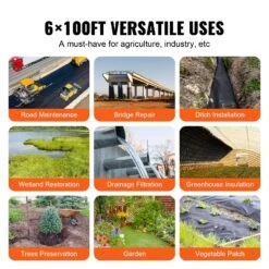 VEVOR Unkrautvlies 1,8 X 30,5 M Gartenvlies 271 G/㎡ Unkrautschutz Bodengewebe Vlies Zugfestigkeit 160 N (in Längsrichtung) 170 N (in Der Breite) Unkrautgewebe Unkrautflies Unkrautfolie Beetvlies -Geschäft Für Heimwerkzeuge de2FWFB6100FT80ANXCYBV02Foriginal img v12Fweed barrier fabric f5