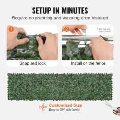 VEVOR 39"x158" Künstlicher Künstlicher Efeublatt-Sichtschutzzaun Mit Netzstoffrückseite -Geschäft Für Heimwerkzeuge de2FWLSR39X1581PCOD29V02Foriginal img v12Fivy fence f4