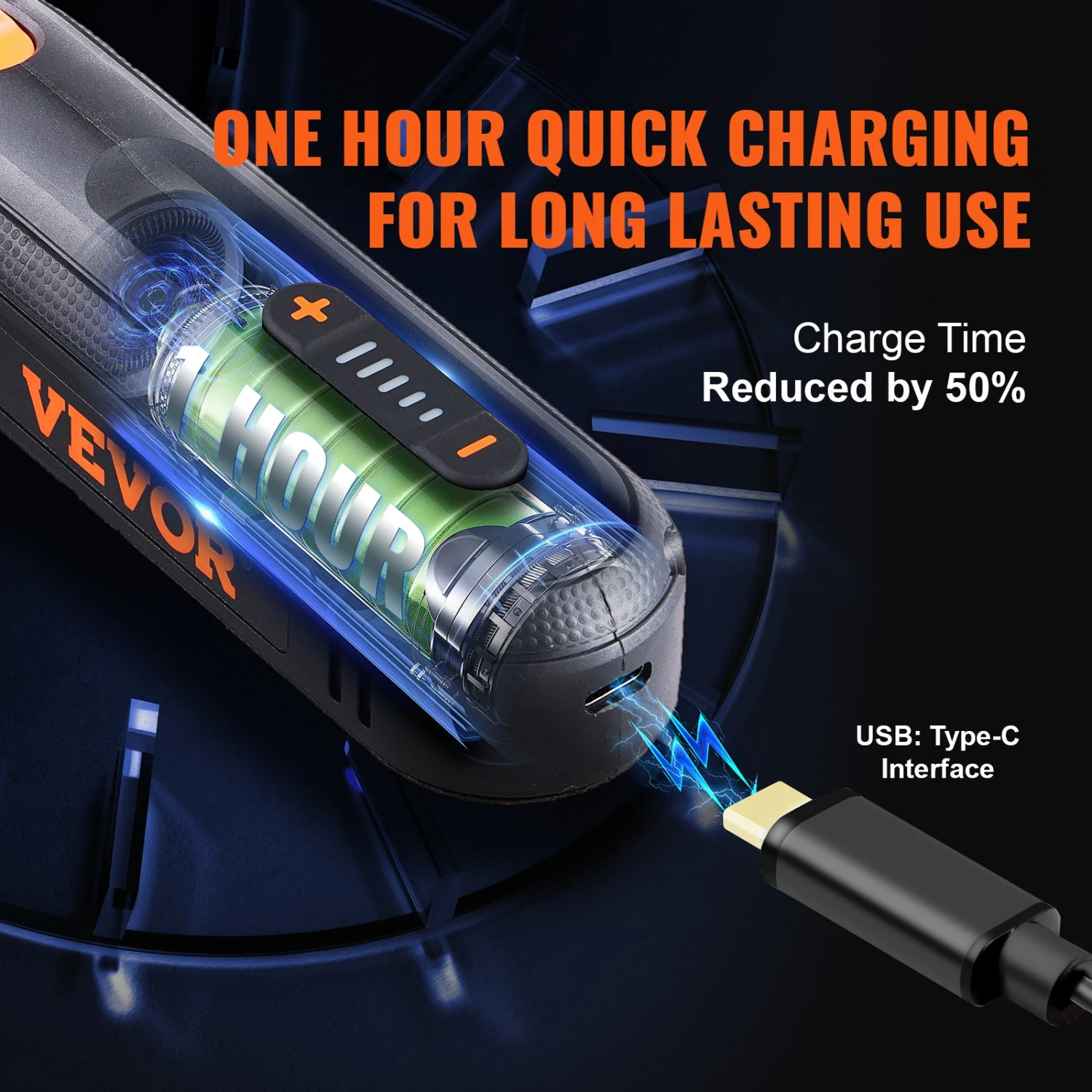 VEVOR Akku-Rotationswerkzeug Multifunktionswerkzeug Drehwerkzeug 5000-25000U/min 4 VEVOR Akku-Rotationswerkzeug Multifunktionswerkzeug Drehwerkzeug 5000-25000U/min – Bild 2