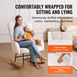 VEVOR Schaukelstuhl Für Kinderzimmer, 113,4 Kg Tragkraft, Mit Teddystoff Gepolstert, Mit Weicher Sitzfläche & Hoher Rückenlehne, Stillstuhl Für Kinderzimmer, Schlafzimmer, Wohnzimmer, Elfenbeinweiß 11 VEVOR Schaukelstuhl Für Kinderzimmer, 113,4 Kg Tragkraft, Mit Teddystoff Gepolstert, Mit Weicher Sitzfläche & Hoher Rückenlehne, Stillstuhl Für Kinderzimmer, Schlafzimmer, Wohnzimmer, Elfenbeinweiß -Geschäft Für Heimwerkzeuge de2FWYBBYKDYWQYWEQNVNV02Foriginal img v12Fglider chair f2