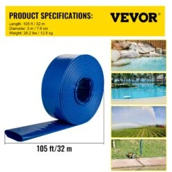 VEVOR Abflussschlauch, Flacher Schlauch, 3 Zoll X 105 Fuß, PVC-Rückspül-Ablaufschlauch Mit Klemme 15 VEVOR Abflussschlauch, Flacher Schlauch, 3 Zoll X 105 Fuß, PVC-Rückspül-Ablaufschlauch Mit Klemme -Geschäft Für Heimwerkzeuge de2FYCFC3X100PVC284AUV02Foriginal img v12Fdischarge hose f6