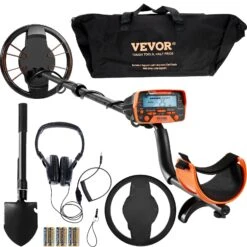 VEVOR Metalldetektor Kit Für Erwachsene Multifunktionaler Profi-Detektor Mit 7 Modi Metallsuchgerät Wasserdichte 25,4cm Spule Für Größere Tiefe, Mit Schaufel Und Tragetasche