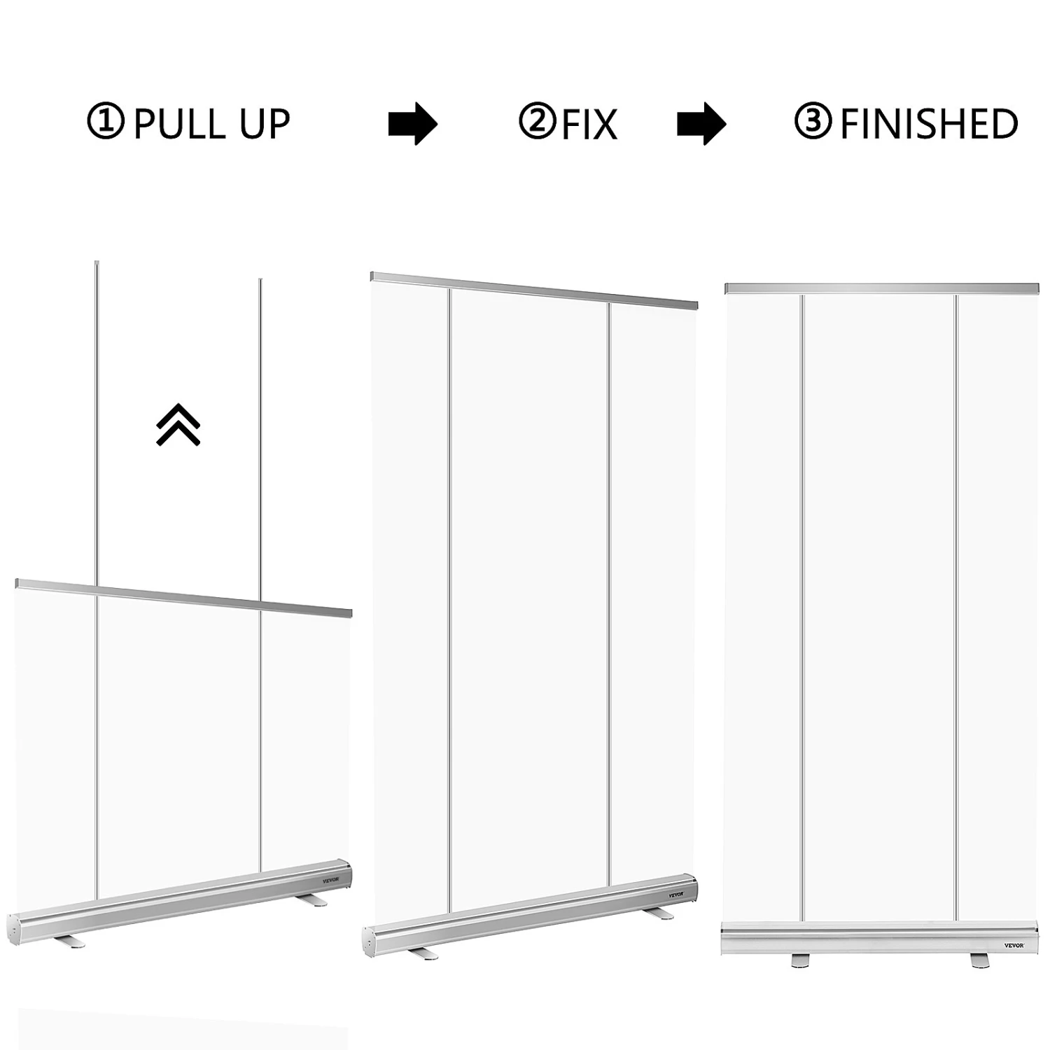 VEVOR Bannerständer Bodenstehender Nieschutz Transparente Spuckschutz Trennwand Tragbar Roll-Up-Nieschutz Plakatständer Durchsichtig Freistehende 6 VEVOR Bannerständer Bodenstehender Nieschutz Transparente Spuckschutz Trennwand Tragbar Roll-Up-Nieschutz Plakatständer Durchsichtig Freistehende – Bild 4