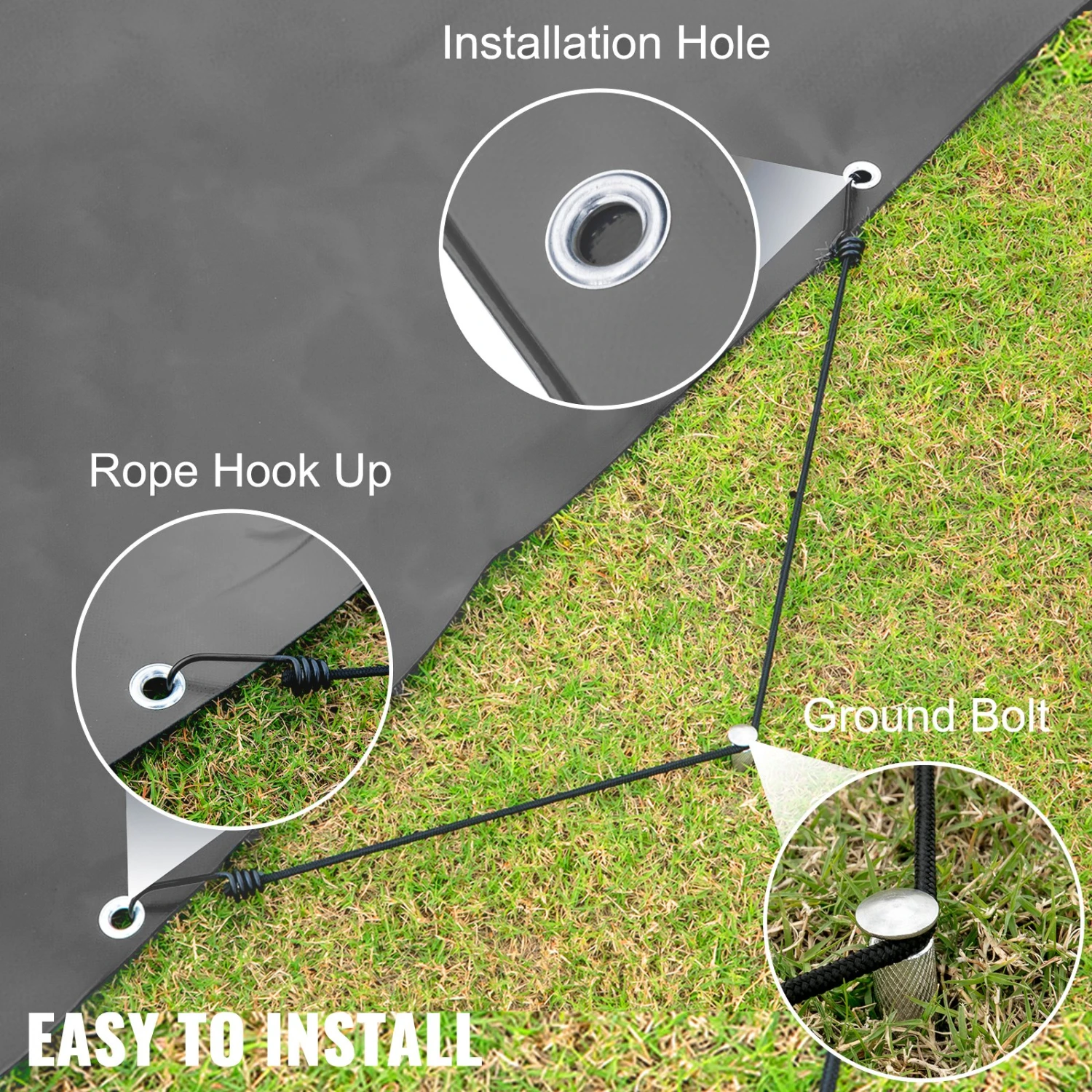 VEVOR Pool Abdeckplane Kreisförmig 5 M Durchmesser Schwimmbadabdeckung, Holzkohle Winterabdeckplane Rundlich Poolplane, PVC-Material Poolabdeckung, Schmutzabweisende Abdeckplane Für Pool Wasserdicht 8 VEVOR Pool Abdeckplane Kreisförmig 5 M Durchmesser Schwimmbadabdeckung, Holzkohle Winterabdeckplane Rundlich Poolplane, PVC-Material Poolabdeckung, Schmutzabweisende Abdeckplane Für Pool Wasserdicht – Bild 6