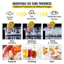 VEVOR 70kg Kommerzielle Eismaschine 220V Eiswürfelbereiter Kommerzielle Eiswürfelbereiter Edelstahl Mit Ablaufpumpe Und LCD Bildschirm -Geschäft Für Heimwerkzeuge de2FZBJ70KGSYPPSB0001V22Foriginal img v62Fcommercial ice maker f2