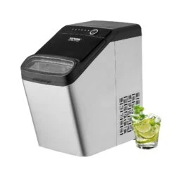 VEVOR 130 W Eiswürfelbereiter Gastro Eiswürfelmaschine Edelstahl 15 Kg / 24 Std Eiswürfelbereiter Zubereitung In 7 Min 1,5 Kg Eisspeicherkapazität