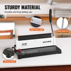 VEVOR Spiralbindegerät, Manueller Buchmacher 34-Loch-Bindung 120 Blatt, Stanzbinder Verstellbar 3/16- 9/16 Zoll Spiralbinderücken, Für Briefformat, A4, A5 -Geschäft Für Heimwerkzeuge de2FZDJ20TQSSD32IJ2STV02Foriginal img v12Fbinding machine f4