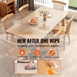 VEVOR Tischfolie Tischschutz Transparent 1,5 Mm Dicke, Tischschutz-Folie PVC 460 X 1232 Mm Rechteckige Tischdecke Tischfolie Abwaschbar Verschleißfest Hitzebeständig Wasserdichte Tisch-Schutzfolie -Geschäft Für Heimwerkzeuge de2FZFXZBYCTMSPVCPU08V02Foriginal img v12Fpvc table cover f3