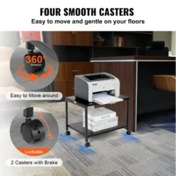 VEVOR Druckerständer, 2-stufiger Rollender Druckerwagen Mit Rädern Und Ablageflächen -Geschäft Für Heimwerkzeuge de2FZJKDYJZJ250CMG4EAV02Foriginal img v12Fprinter stand f4