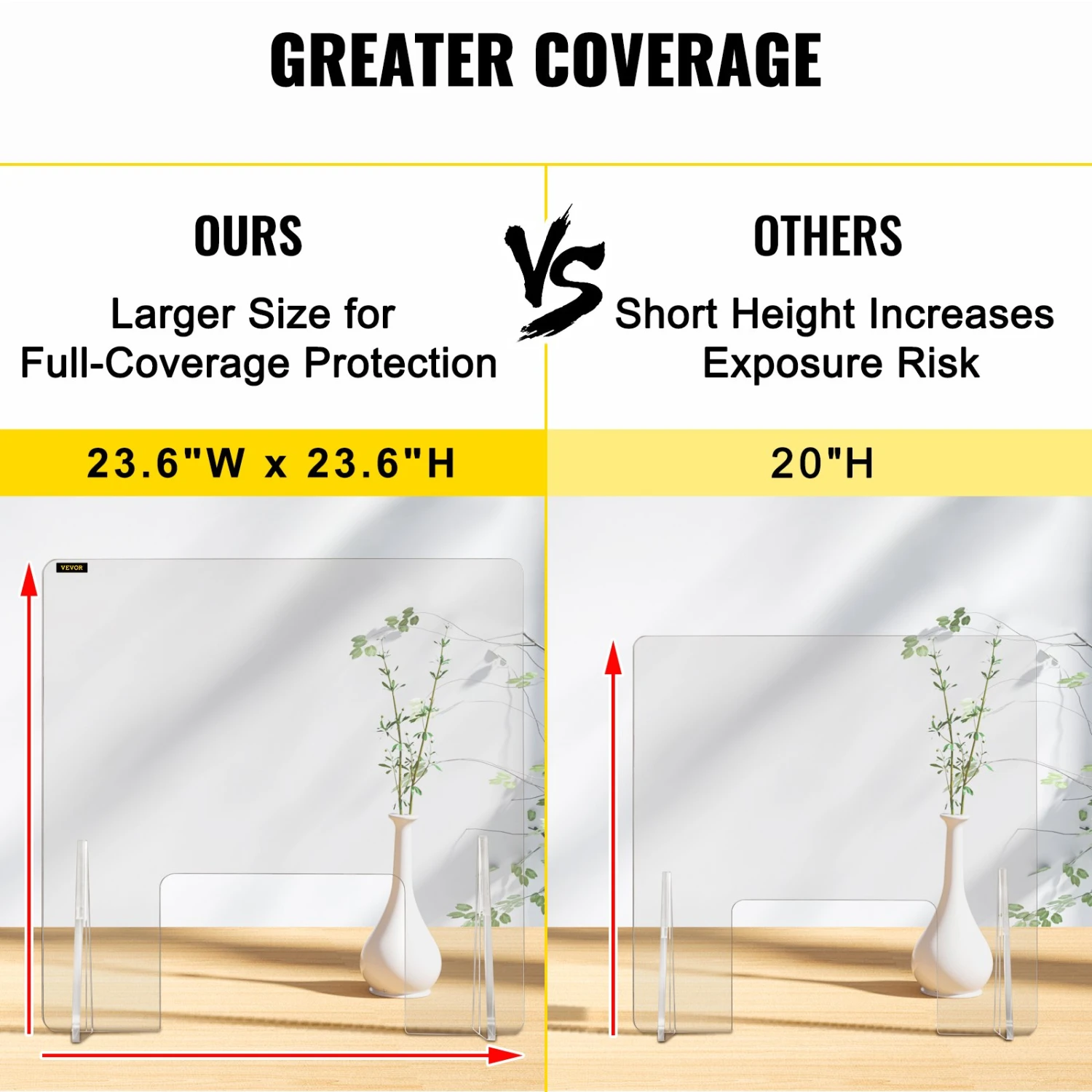 VEVOR Schreibtisch Trennwand Plexiglas, 60 X 60 Cm Spuckschutz, Acrylglas Sichtschutz Thekenaufsatz Durchreiche Lärm Reduzieren Physische Trennung Banken Kliniken Schulen Büro 6 VEVOR Schreibtisch Trennwand Plexiglas, 60 X 60 Cm Spuckschutz, Acrylglas Sichtschutz Thekenaufsatz Durchreiche Lärm Reduzieren Physische Trennung Banken Kliniken Schulen Büro – Bild 4