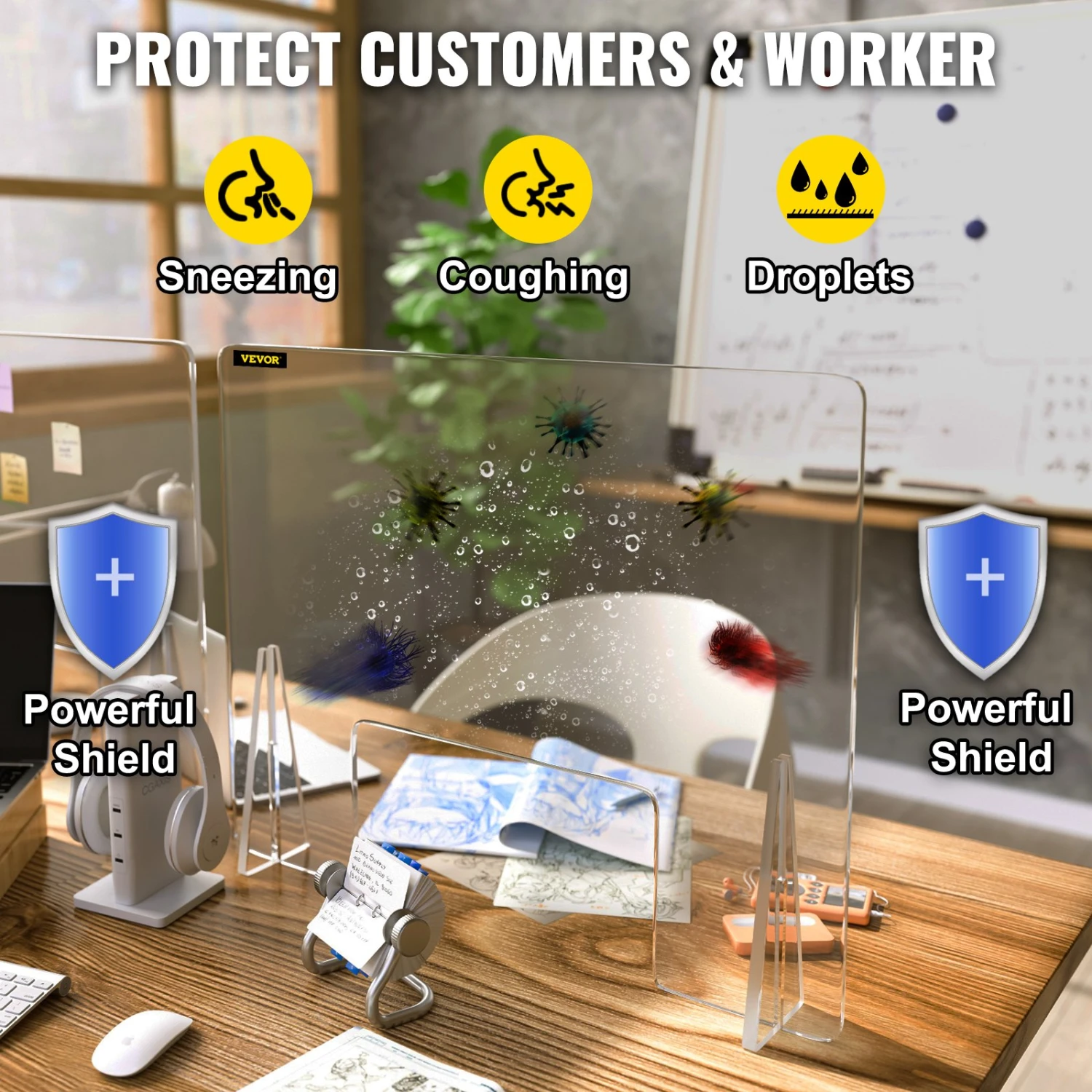 VEVOR 60 X 76 Cm Schreibtisch Trennwand Plexiglas, 23,6 X 30 Spuckschutz, Acrylglas Sichtschutz Thekenaufsatz Durchreiche Lärm Reduzieren Physische Trennung Banken Kliniken Schulen Büro 5 VEVOR 60 X 76 Cm Schreibtisch Trennwand Plexiglas, 23,6 X 30 Spuckschutz, Acrylglas Sichtschutz Thekenaufsatz Durchreiche Lärm Reduzieren Physische Trennung Banken Kliniken Schulen Büro – Bild 3