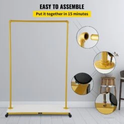 VEVOR Mobiler Kleiderständer Garderobenständer Kleiderstange 100x36x150cm -Geschäft Für Heimwerkzeuge de2FZSJJSWWZBDDWC9BPCV02Foriginal img v42Fgarment rack f5