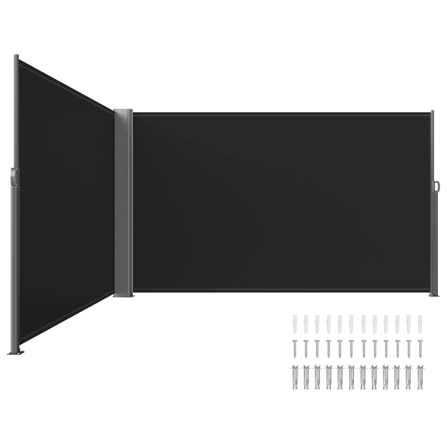 VEVOR Terrassen Windschutz 180 X 600 Cm Schwarz Rollo Seitenmarkise Ausziehbar Für Den Privaten Oder Gewerblichen Gebrauch 3 VEVOR Terrassen Windschutz 180 X 600 Cm Schwarz Rollo Seitenmarkise Ausziehbar Für Den Privaten Oder Gewerblichen Gebrauch