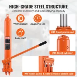 VEVOR Hydraulischer Langer Ram-Wagenheber, 8 T Motorhebezylinder Mit Doppelkolbenpumpe & Gabelbasis, Hydraulischer Auto-Flaschenheber Für Motorhebebühnen, Garagen-/Ladenkrane, Bauernhof Usw. -Geschäft Für Heimwerkzeuge de2FZZSQJDUXJ8TSHB0LNV02Foriginal img v12Flong ram jack f3